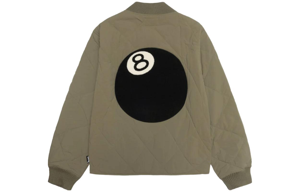 Stüssy Stussy FW23 8 Ball Quilted Liner Jacket Retro Zip-Up Unisex Jacket Black. 115740