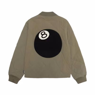 Stüssy Stussy FW23 8 Ball Quilted Liner Jacket Retro Zip-Up Unisex Jacket Black. 115740