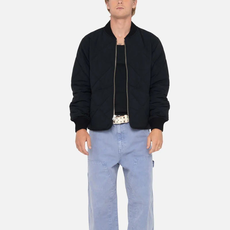 Stüssy Stussy FW23 8 Ball Quilted Liner Jacket Retro Zip-Up Unisex Jacket Black. 115740 圖 9