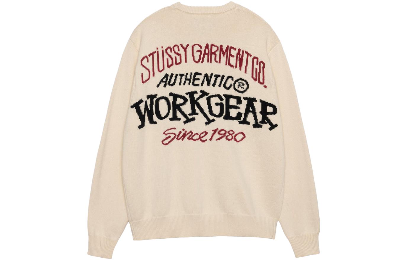 Stüssy Stussy FW23 Authentic Workgear Letter Knit Crewneck Sweater Unisex Vintage Style 117212 圖 8