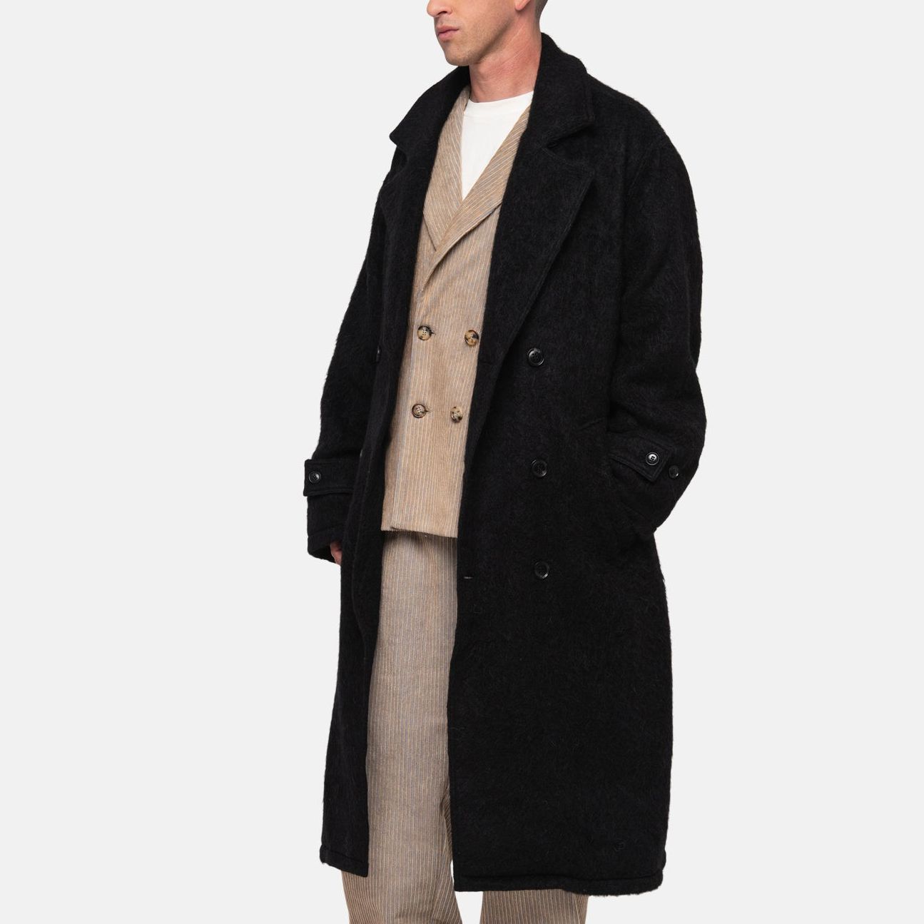 Stüssy Stussy FW23 Double-Breasted Coat with Small Logo Patch Unisex Retro Style. 115732 圖 11