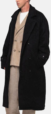 스투시 FW23 더블 브레스티드 코트 스몰 로고 패치 유니섹스 레트로 스타일. 115732 3