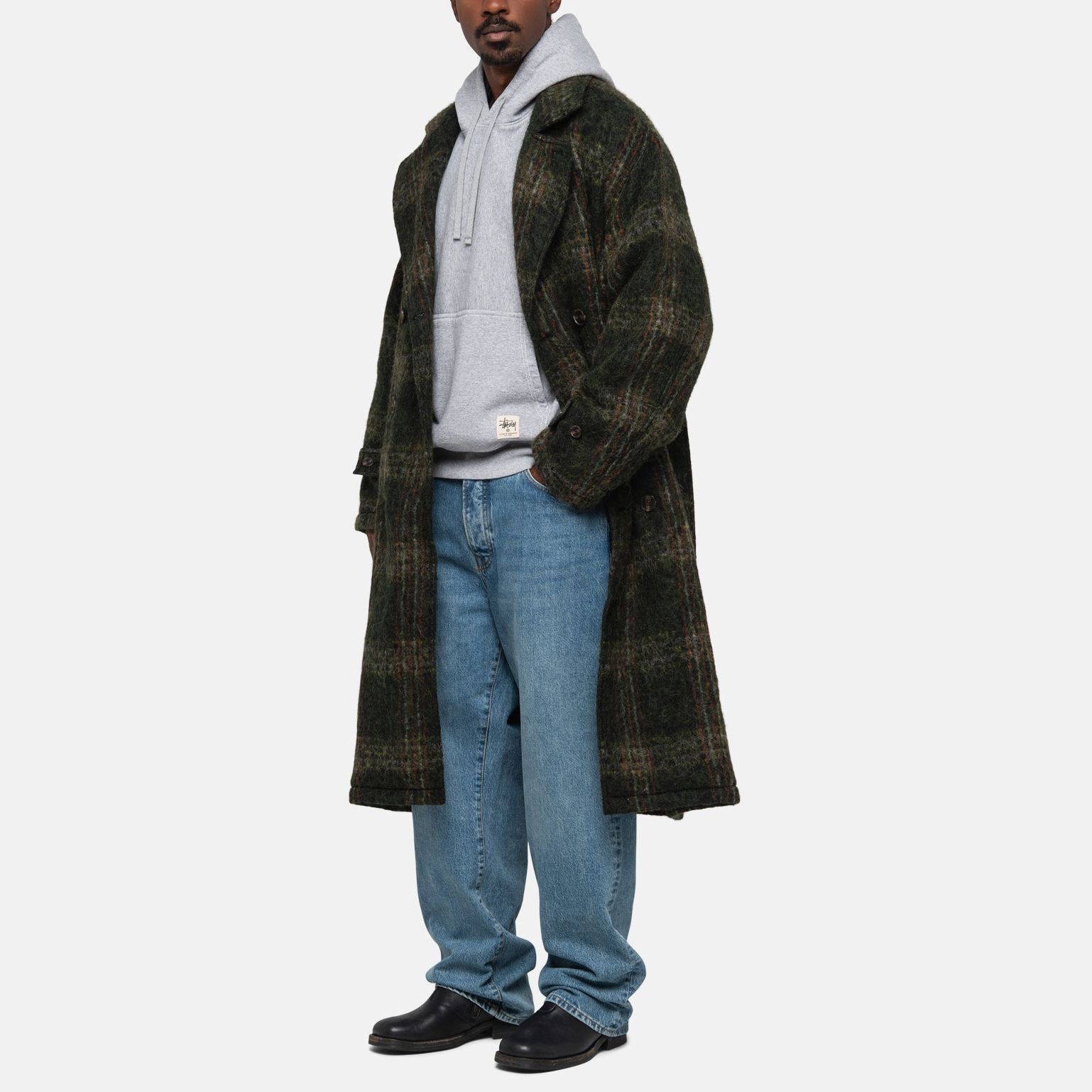 Stüssy Stussy FW23 Double-Breasted Coat with Small Logo Patch Unisex Retro Style. 115732 圖 6