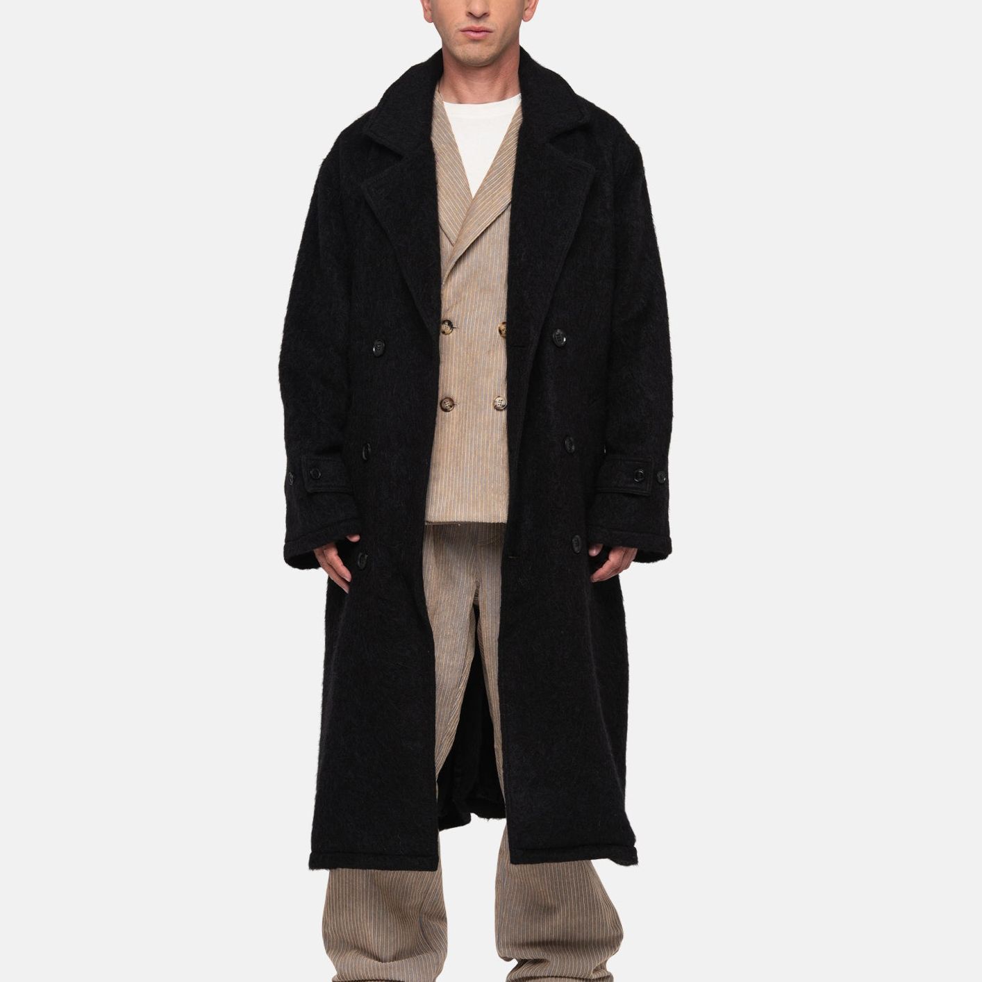 Stüssy Stussy FW23 Double-Breasted Coat with Small Logo Patch Unisex Retro Style. 115732 圖 9