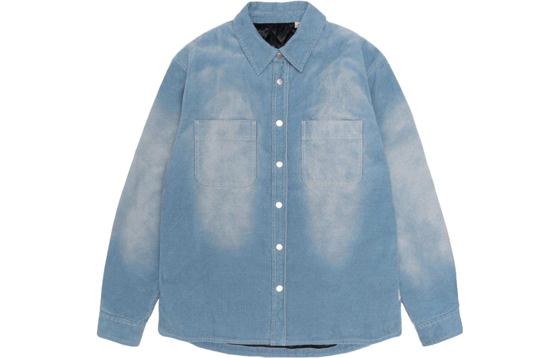 Stüssy Stussy FW23 Faded Corduroy Overshirt Jacket Vintage Unisex Denim Blue. 1110304