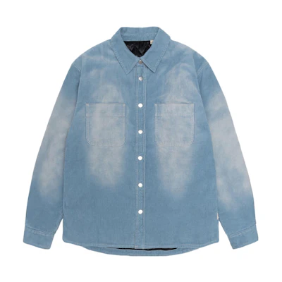 Stüssy Stussy FW23 Faded Corduroy Overshirt Jacket Vintage Unisex Denim Blue. 1110304