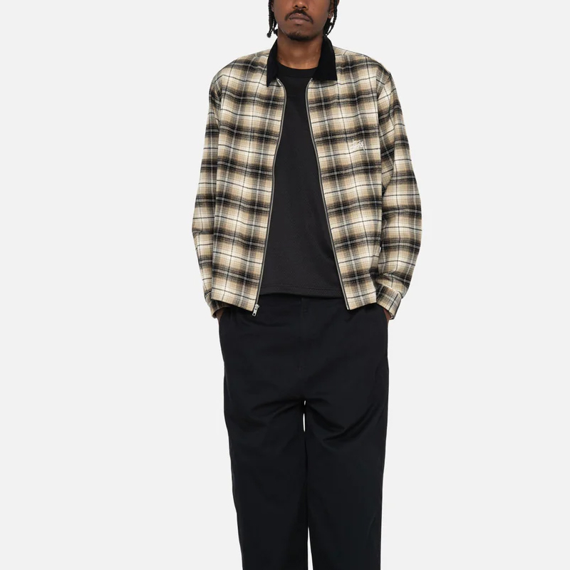 Stüssy Stussy FW23 Frank Plaid Corduroy Zip Shirt Retro Unisex Long Sleeve Top. 1110300 圖 4