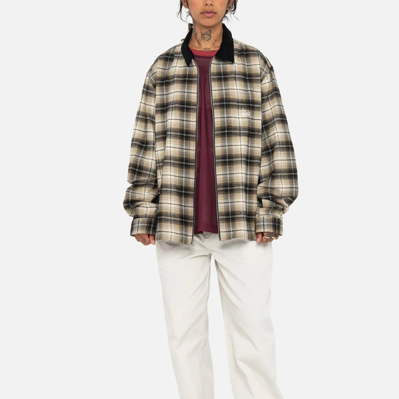 Stüssy Stussy FW23 Frank Plaid Corduroy Zip Shirt Retro Unisex Long Sleeve Top. 1110300 圖 6