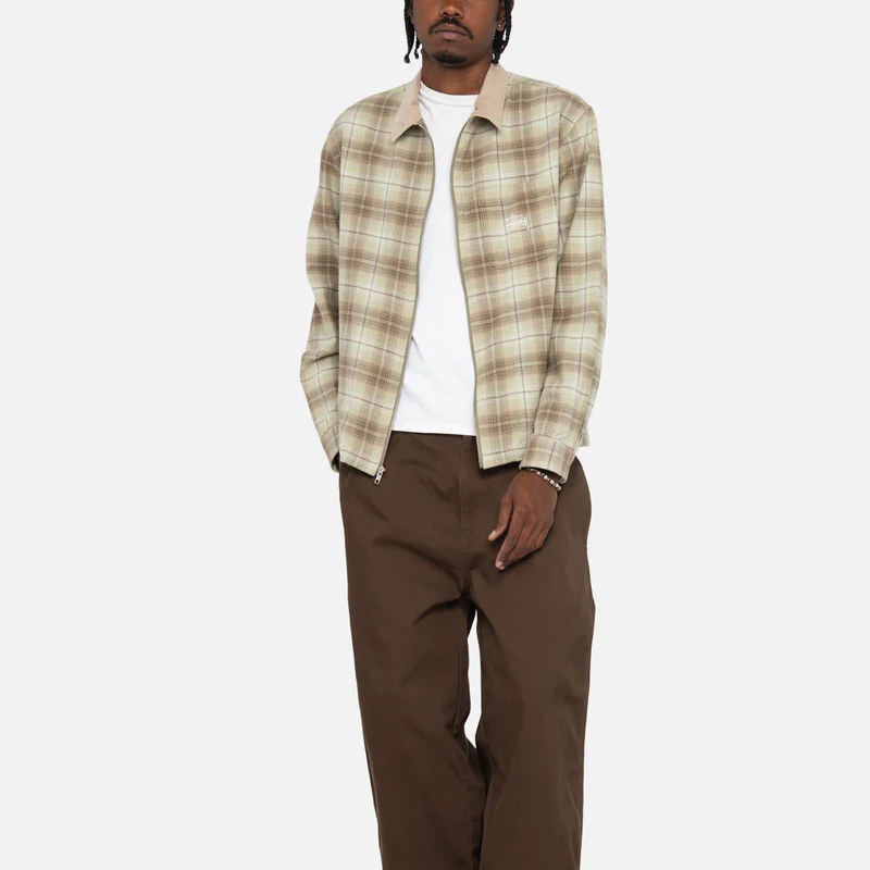 Stüssy Stussy FW23 Frank Plaid Corduroy Zip Shirt Retro Unisex Long Sleeve Top. 1110300 圖 10