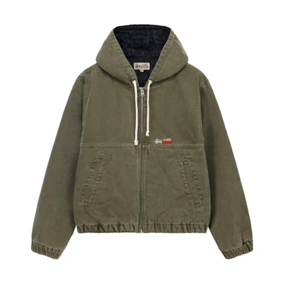 Stüssy Stussy FW23 Insulated Canvas Work Jacket Snake Print Zip Hooded Unisex. 115716