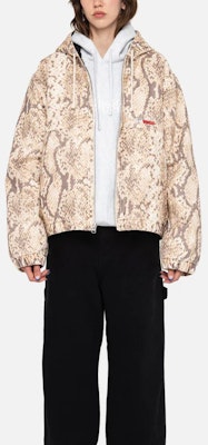 Stüssy Stussy FW23 Insulated Canvas Work Jacket Snake Print Zip Hooded Unisex. 115716 7