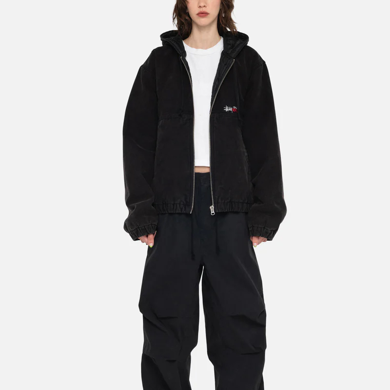 Shop Stüssy Stussy FW23 Insulated Canvas Work Jacket Snake Print Zip Hooded Unisex. 115716