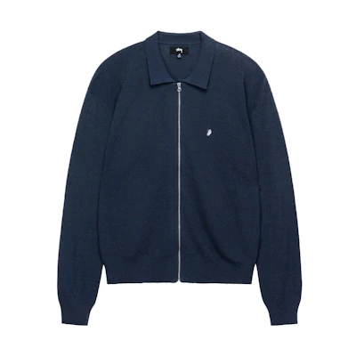 Stüssy Stussy FW23 Lightweight Knitted Long Sleeve Zip Polo Shirt Unisex Retro Style. 117189