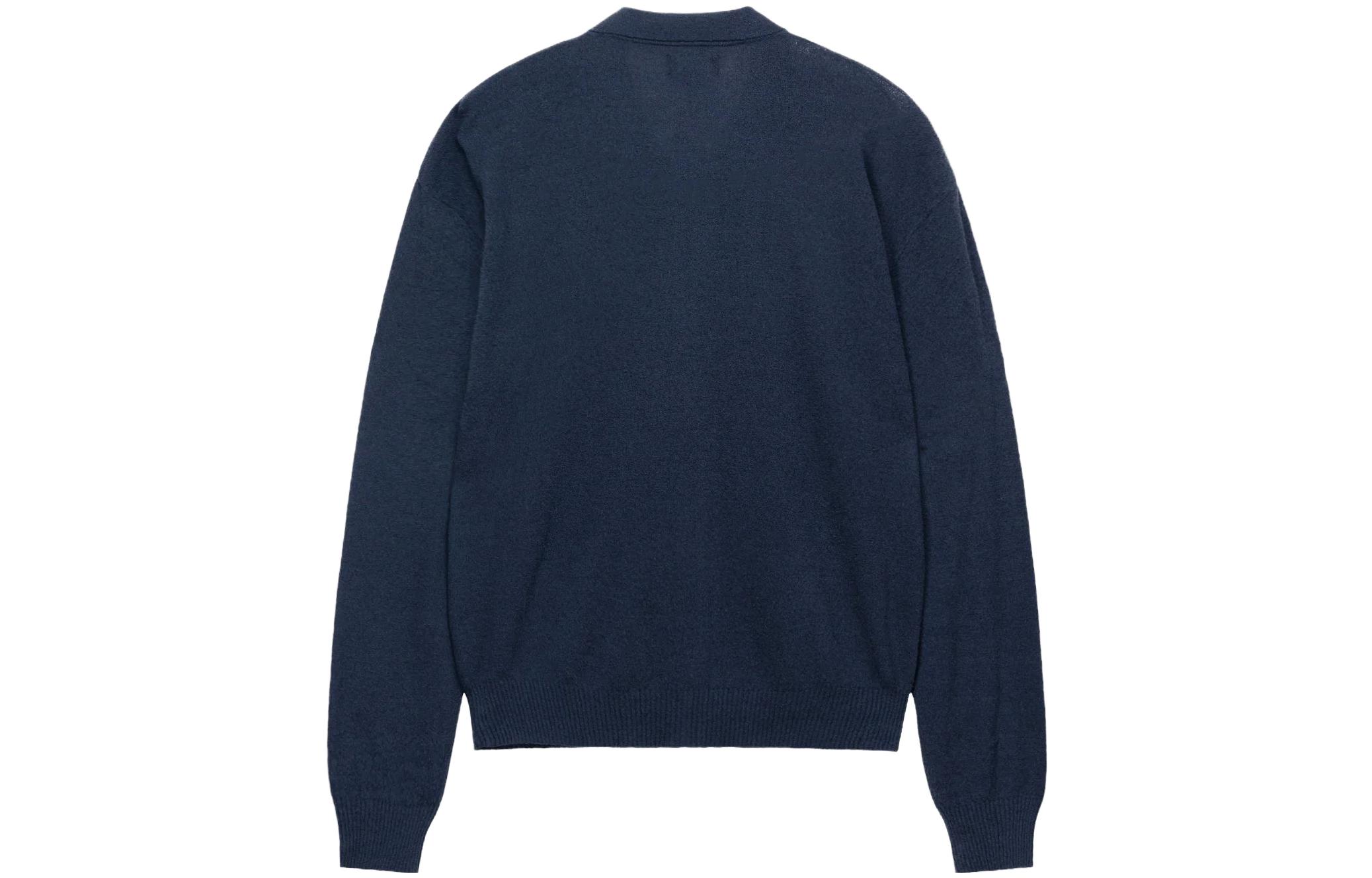 Stüssy Stussy FW23 Lightweight Knitted Long Sleeve Zip Polo Shirt Unisex Retro Style. 117189 圖 5