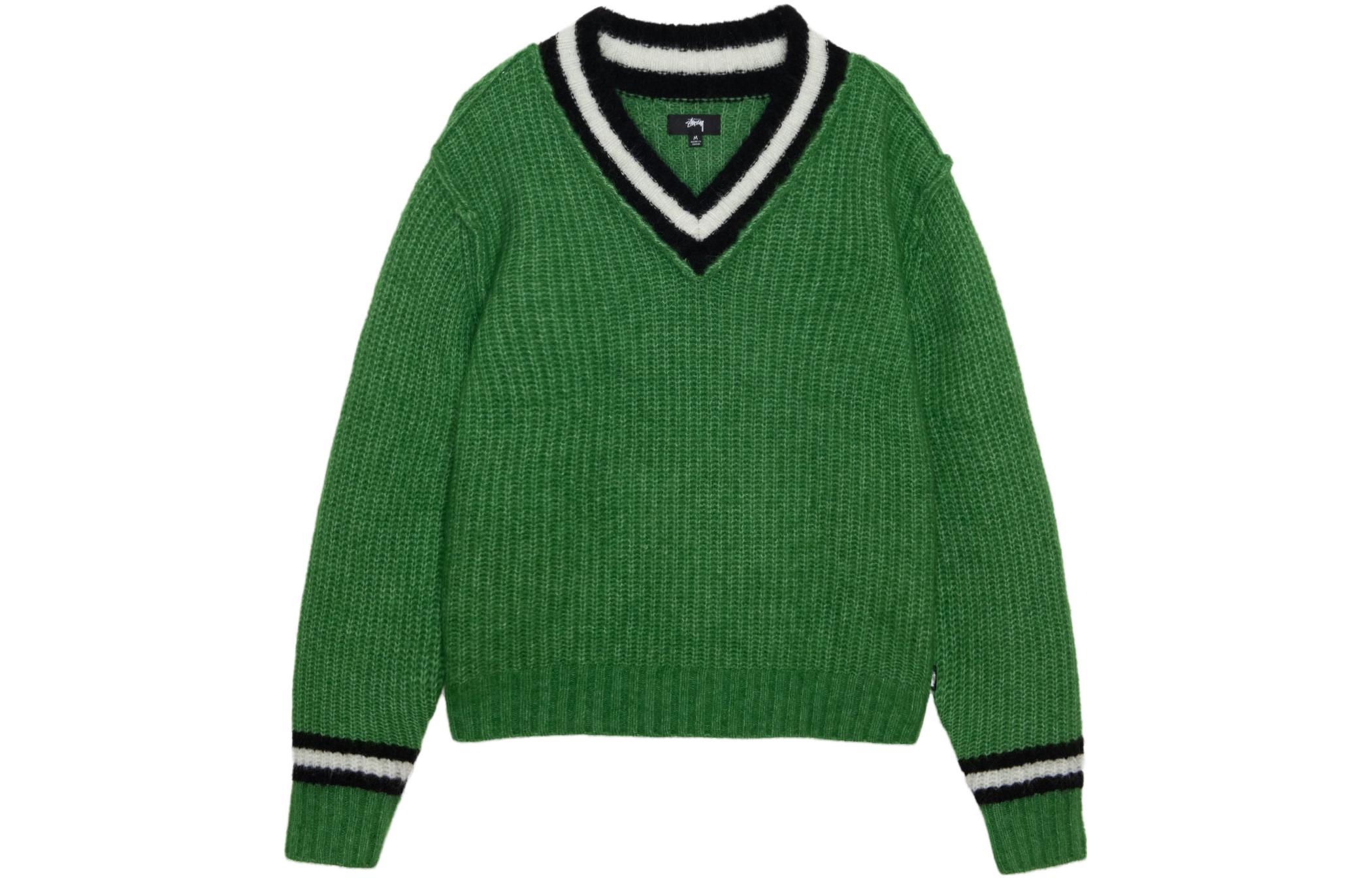 Stüssy Stussy FW23 Mohair V-Neck Tennis Sweater Retro Unisex Knitwear. 117142