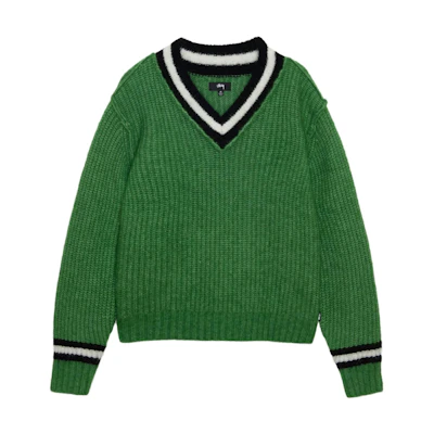 Stüssy Stussy FW23 Mohair V-Neck Tennis Sweater Retro Unisex Knitwear. 117142