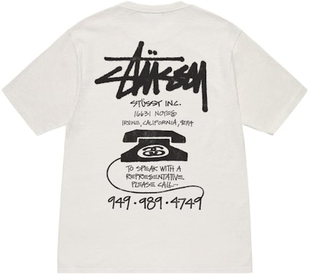 Stüssy 2023秋冬复古电话染色男女同款印花T恤 1904942H Order Stüssy 2023秋冬复古电话染色男女同款印花T恤 1904942H