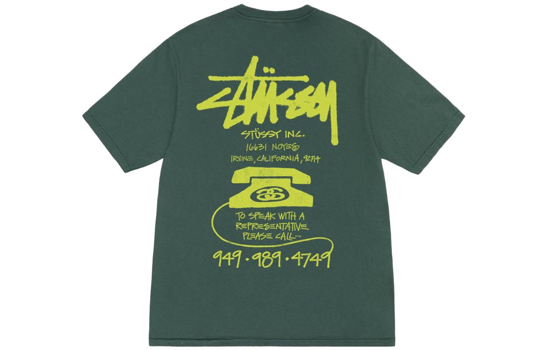 Details for Stüssy 2023秋冬复古电话染色男女同款印花T恤 1904942H