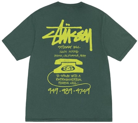 Stüssy 2023秋冬复古电话染色男女同款印花T恤 1904942H Details for Stüssy 2023秋冬复古电话染色男女同款印花T恤 1904942H