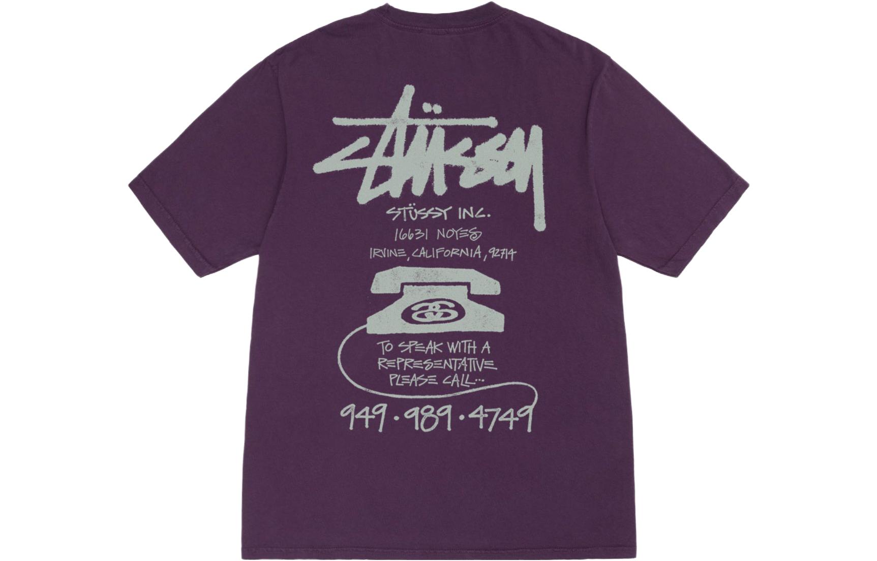 Cheap Stüssy 2023秋冬复古电话染色男女同款印花T恤 1904942H