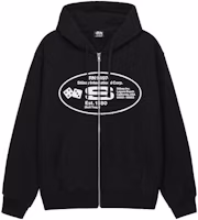 Stüssy Stussy FW23 Oval Corp Graphic Print Fleece Zip Hoodie Unisex Retro Sweatshirt. 1975018 Stüssy Stussy FW23 Oval Corp Graphic Print Fleece Zip Hoodie Unisex Retro Sweatshirt. 1975018