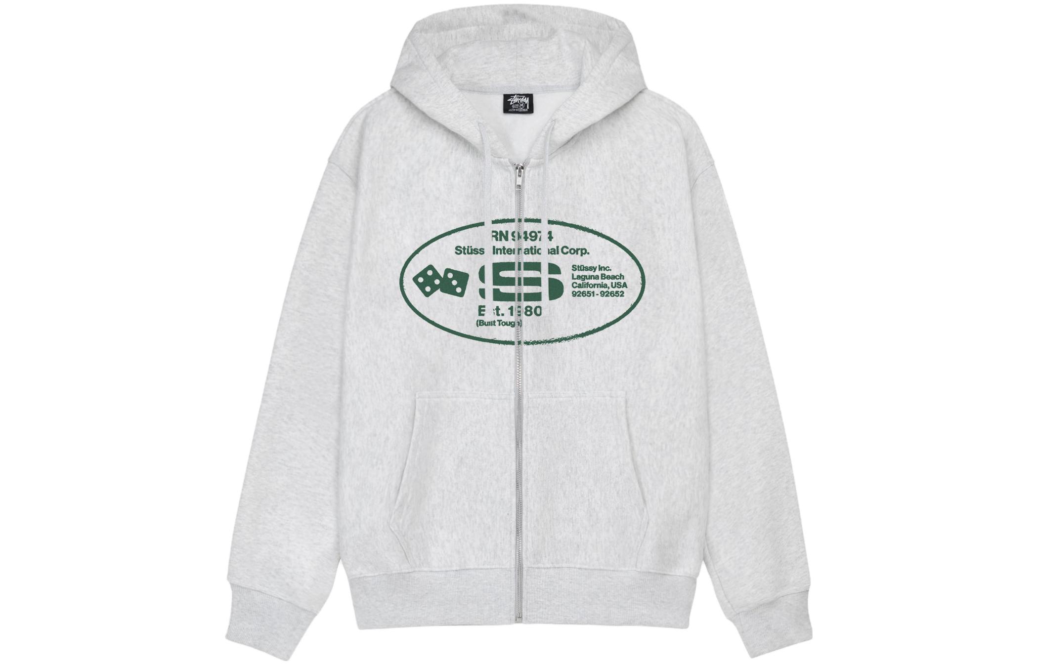 Stüssy Stussy FW23 Oval Corp Graphic Print Fleece Zip Hoodie Unisex Retro Sweatshirt. 1975018 圖 2