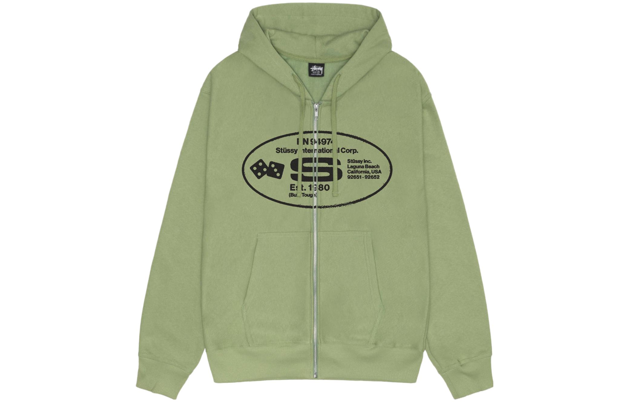 Stüssy Stussy FW23 Oval Corp Graphic Print Fleece Zip Hoodie Unisex Retro Sweatshirt. 1975018 圖 6