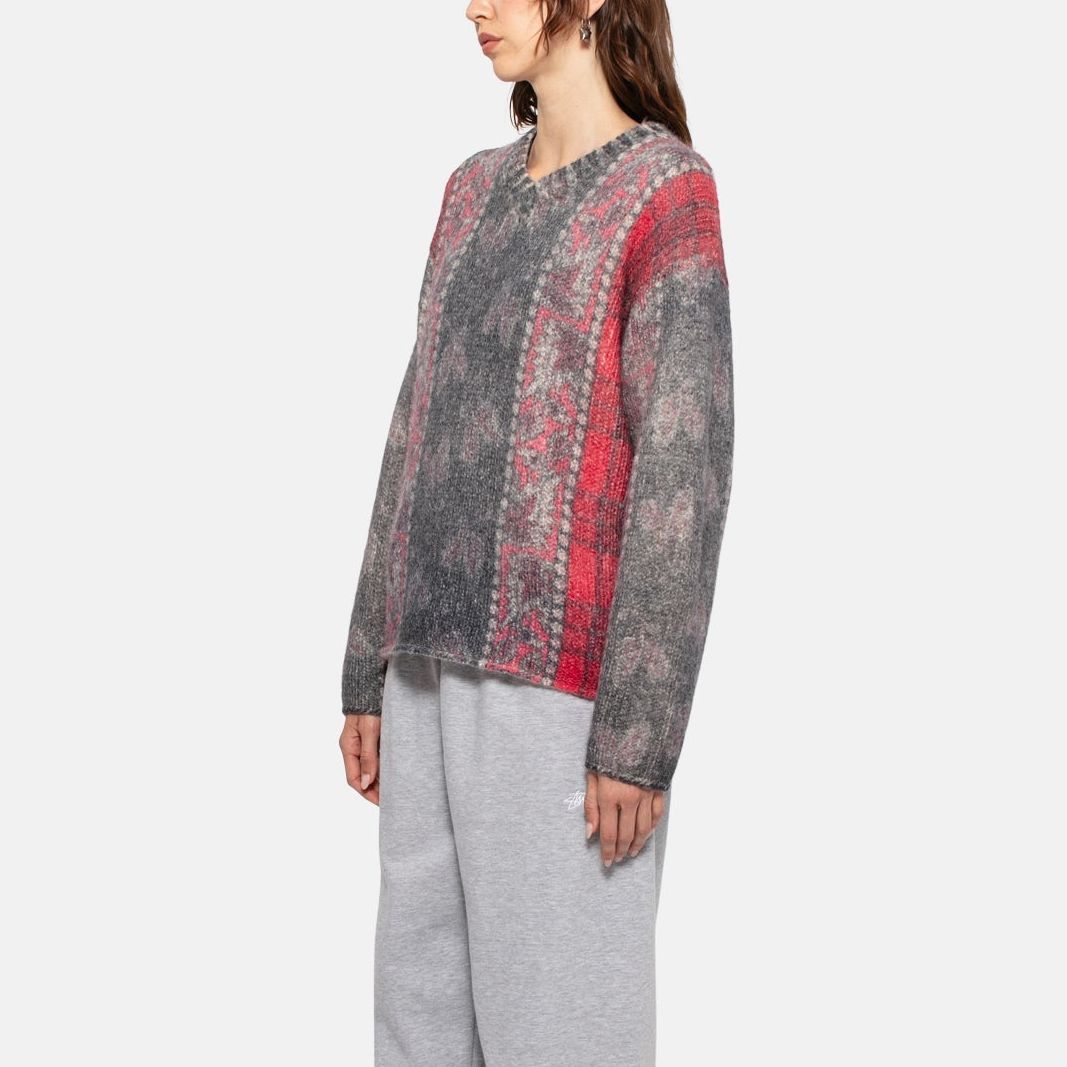 Stüssy Stussy FW23 Paisley Digital Print V-Neck Retro Knit Sweater Unisex Colorblock. 117209 圖 6