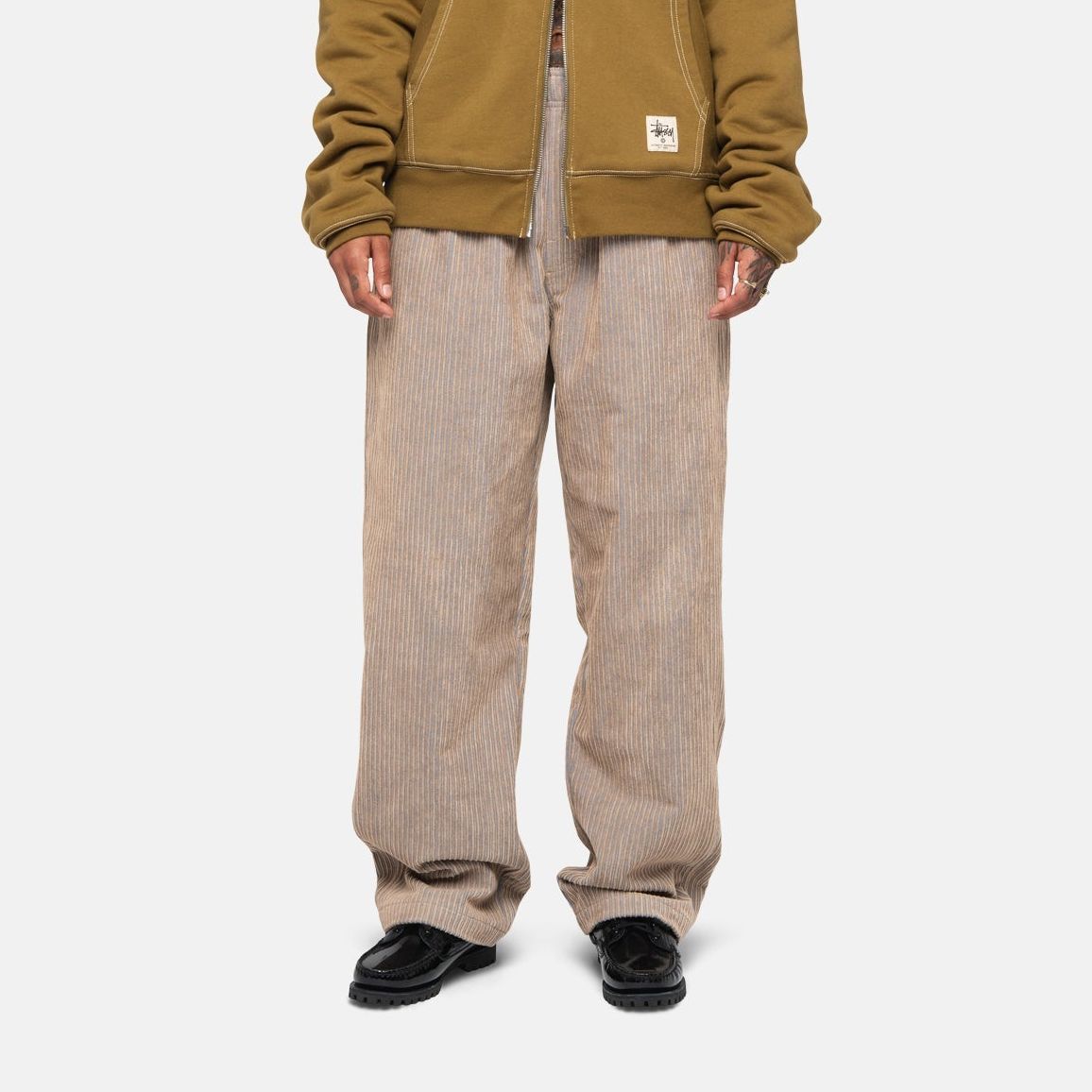 Shop Stüssy Stussy FW23 Pinstripe Drawstring Retro Long Casual Pants Unisex. 116641