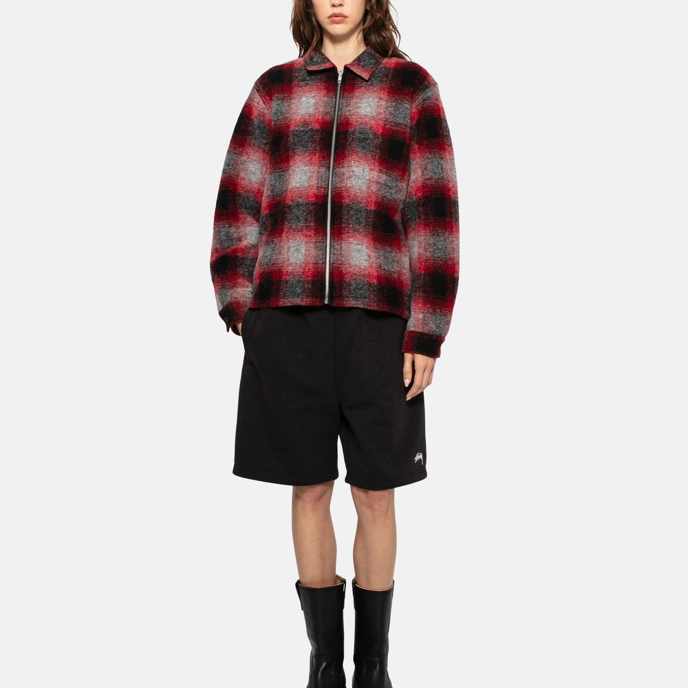 Stüssy Stussy FW23 Plaid Zip-Up Shirt Jacket Unisex Vintage Americana Style. 1110307 圖 4