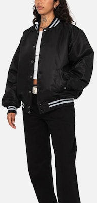 Stüssy Stussy FW23 Sequin Satin Jacket Black Retro Unisex Dice Pattern Warm Coat. 115718 Details for Stüssy Stussy FW23 Sequin Satin Jacket Black Retro Unisex Dice Pattern Warm Coat. 115718