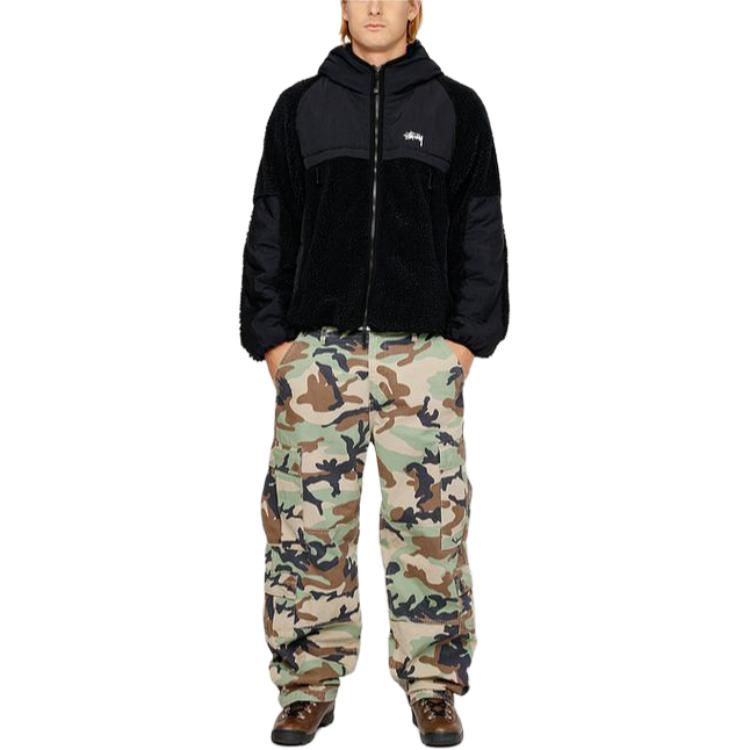 Stüssy Stussy FW23 Sherpa Paneled Hooded Jacket Vintage Unisex Zip-Up Outerwear. 118530 圖 11