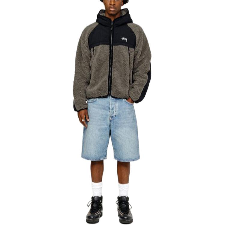 Stüssy Stussy FW23 Sherpa Paneled Hooded Jacket Vintage Unisex Zip-Up Outerwear. 118530 圖 21