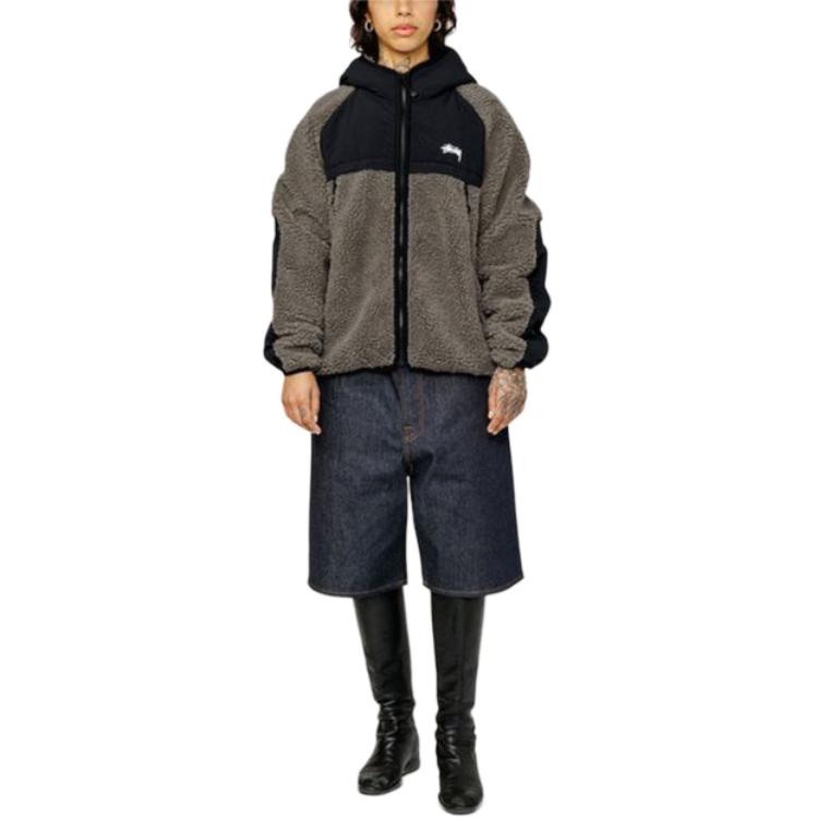 Stüssy Stussy FW23 Sherpa Paneled Hooded Jacket Vintage Unisex Zip-Up Outerwear. 118530 圖 23