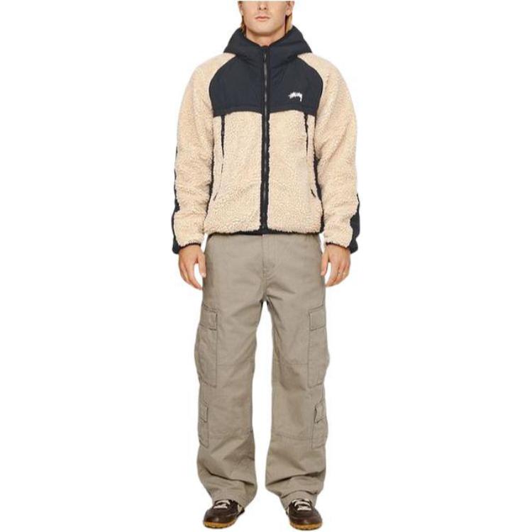 Stüssy Stussy FW23 Sherpa Paneled Hooded Jacket Vintage Unisex Zip-Up Outerwear. 118530 圖 26