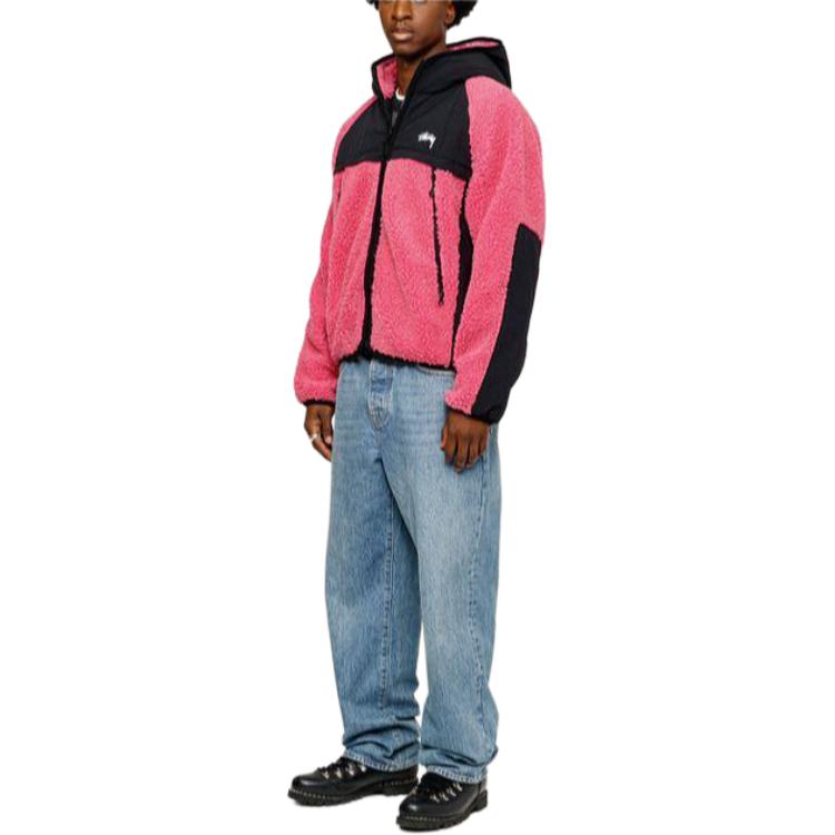 Stüssy Stussy FW23 Sherpa Paneled Hooded Jacket Vintage Unisex Zip-Up Outerwear. 118530 圖 33