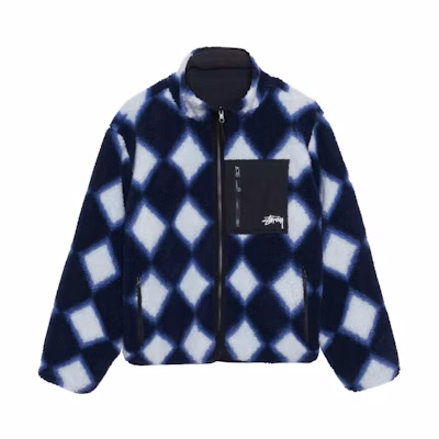 Stüssy Stussy FW23 Sherpa Reversible Jacket Plaid Nylon Vintage Retro Unisex Jacket. 118546