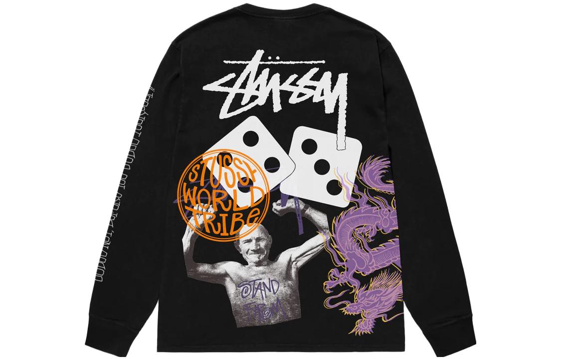 Lookbook Stüssy 2023秋冬染色长袖T恤 骰子印花复古男女款 1994951
