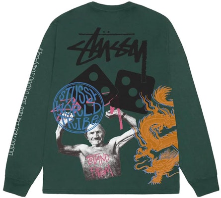 Stüssy 2023秋冬染色长袖T恤 骰子印花复古男女款 1994951 Sizing Stüssy 2023秋冬染色长袖T恤 骰子印花复古男女款 1994951