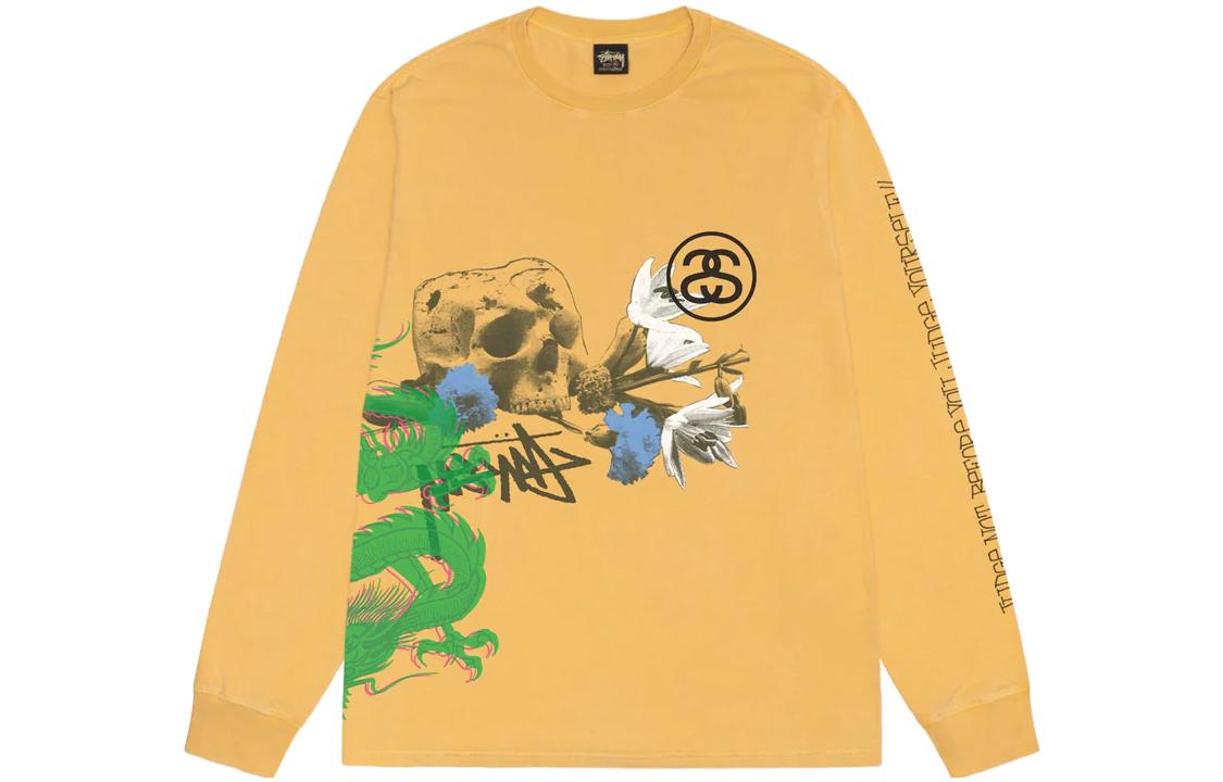 Cheap Stüssy 2023秋冬染色长袖T恤 骰子印花复古男女款 1994951