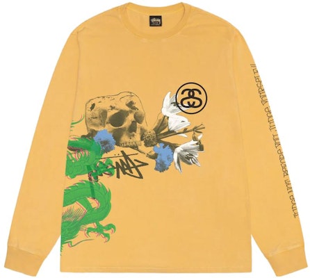 Stüssy 2023秋冬染色长袖T恤 骰子印花复古男女款 1994951 Cheap Stüssy 2023秋冬染色长袖T恤 骰子印花复古男女款 1994951