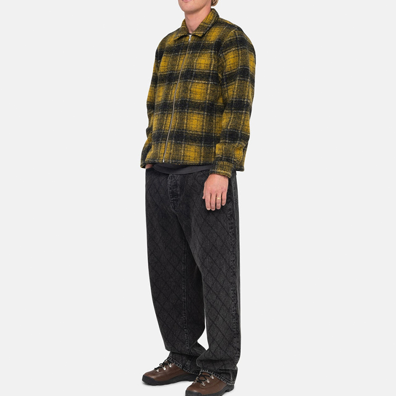 Stüssy Stussy FW23 Wool Plaid Zip Shirt Retro Unisex Long Sleeve Casual Shirt. 1110297 圖 5