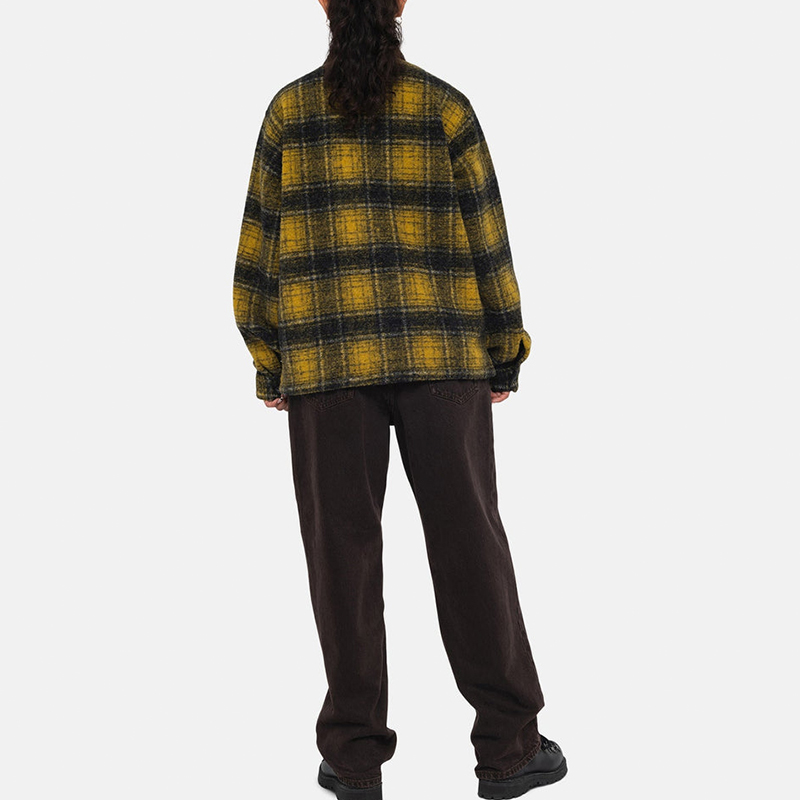 Stüssy Stussy FW23 Wool Plaid Zip Shirt Retro Unisex Long Sleeve Casual Shirt. 1110297 圖 6