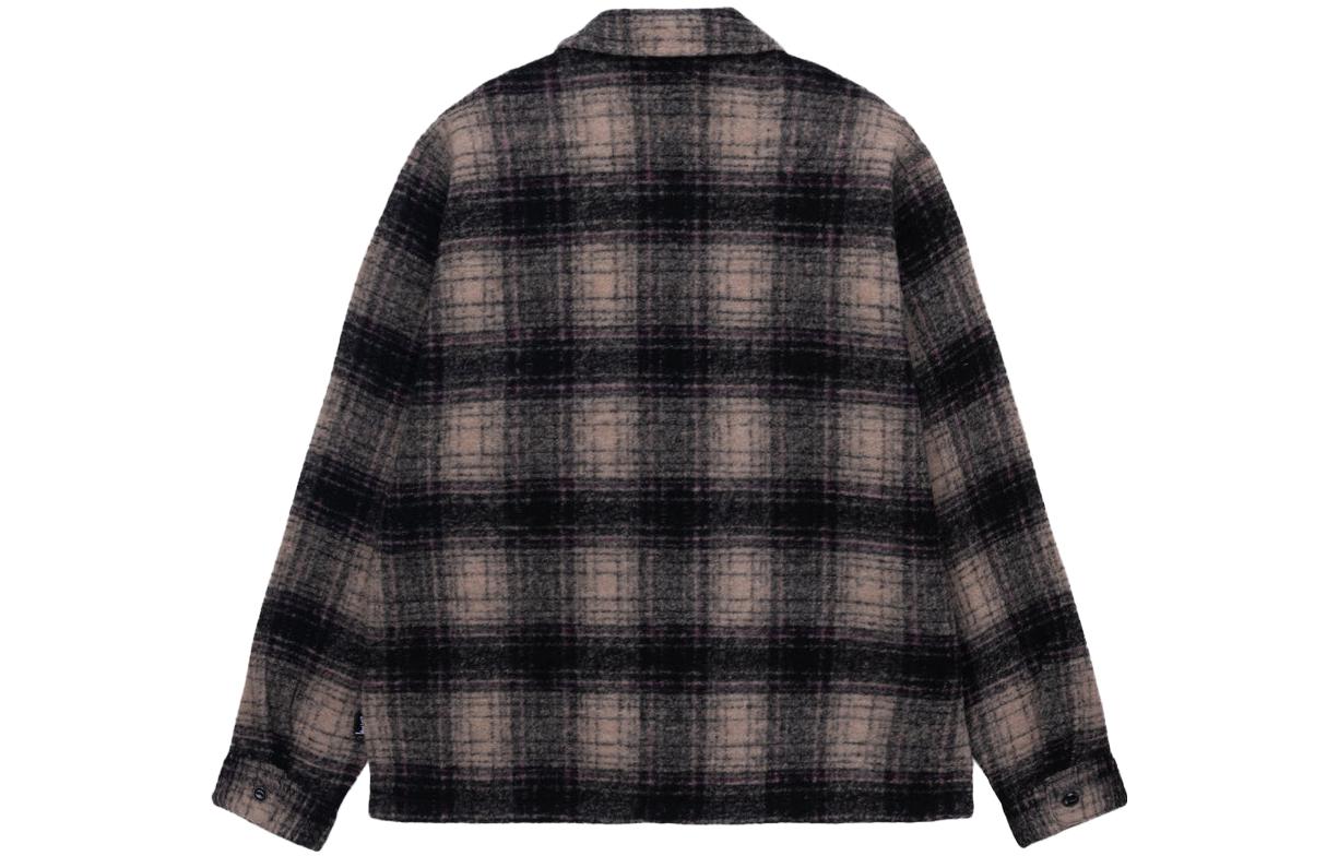 Stüssy Stussy FW23 Wool Plaid Zip Shirt Retro Unisex Long Sleeve Casual Shirt. 1110297 圖 8