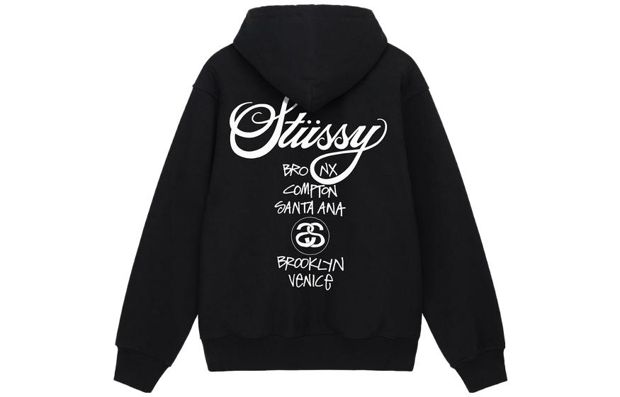 Stüssy Stussy FW23 World Tour Pigment Dyed Hoodie Retro Unisex Print Pullover. 3923851 圖 5