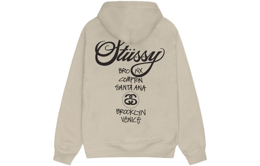 Stüssy Stussy FW23 World Tour Pigment Dyed Hoodie Retro Unisex Print Pullover. 3923851 圖 7