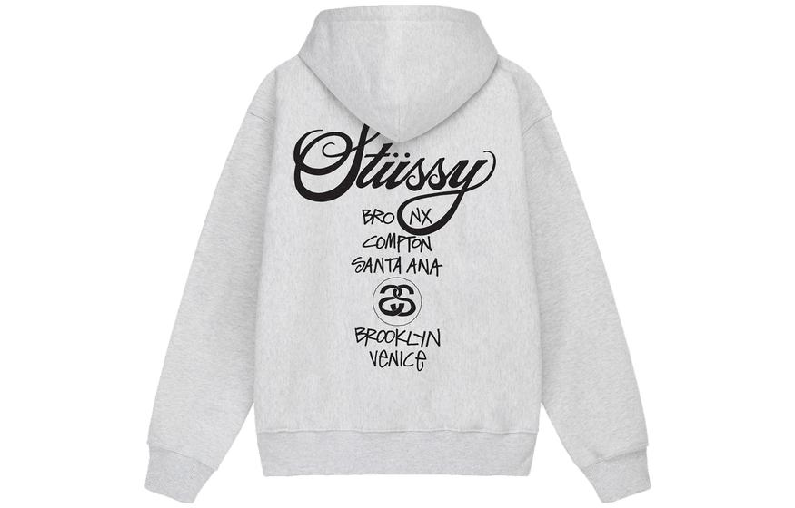 Stüssy Stussy FW23 World Tour Pigment Dyed Hoodie Retro Unisex Print Pullover. 3923851 圖 9