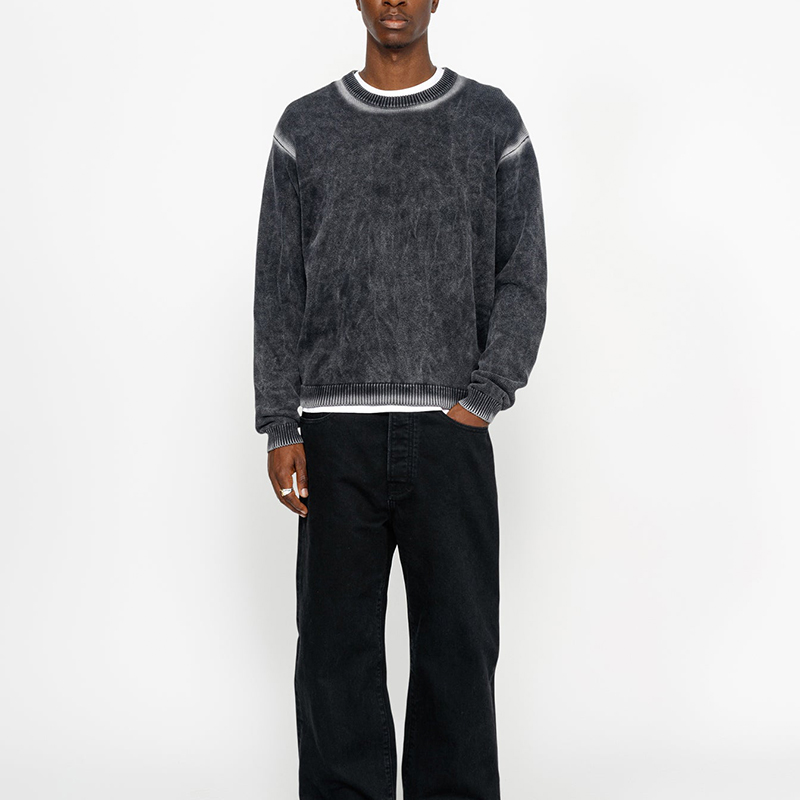 Stüssy Stussy FW24 Faded Cotton Knit Crew Vintage Unisex Sweater. 117239 圖 4