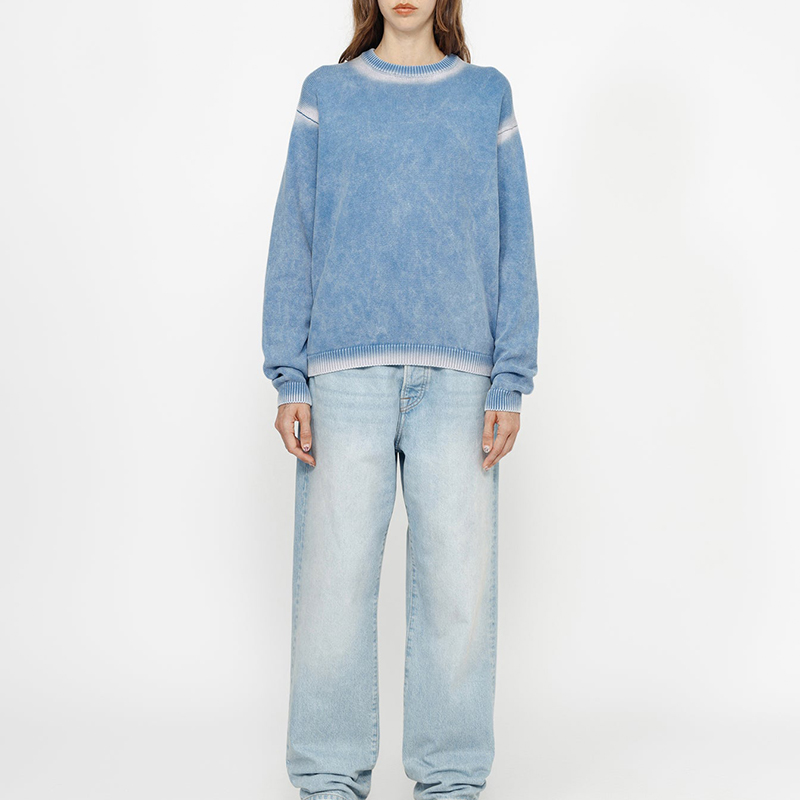 Stüssy Stussy FW24 Faded Cotton Knit Crew Vintage Unisex Sweater. 117239 圖 8