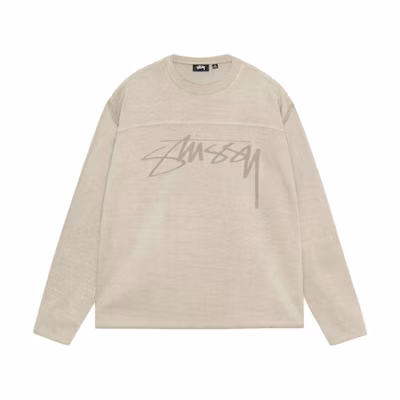 Stüssy Stussy FW24 Football Crew Pigment Dyed Oversized Vintage Long Sleeve Tee. 1140352